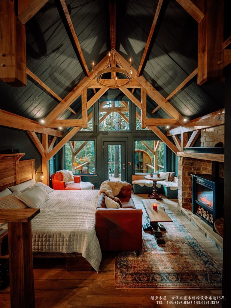 带壁炉卧室细节实拍