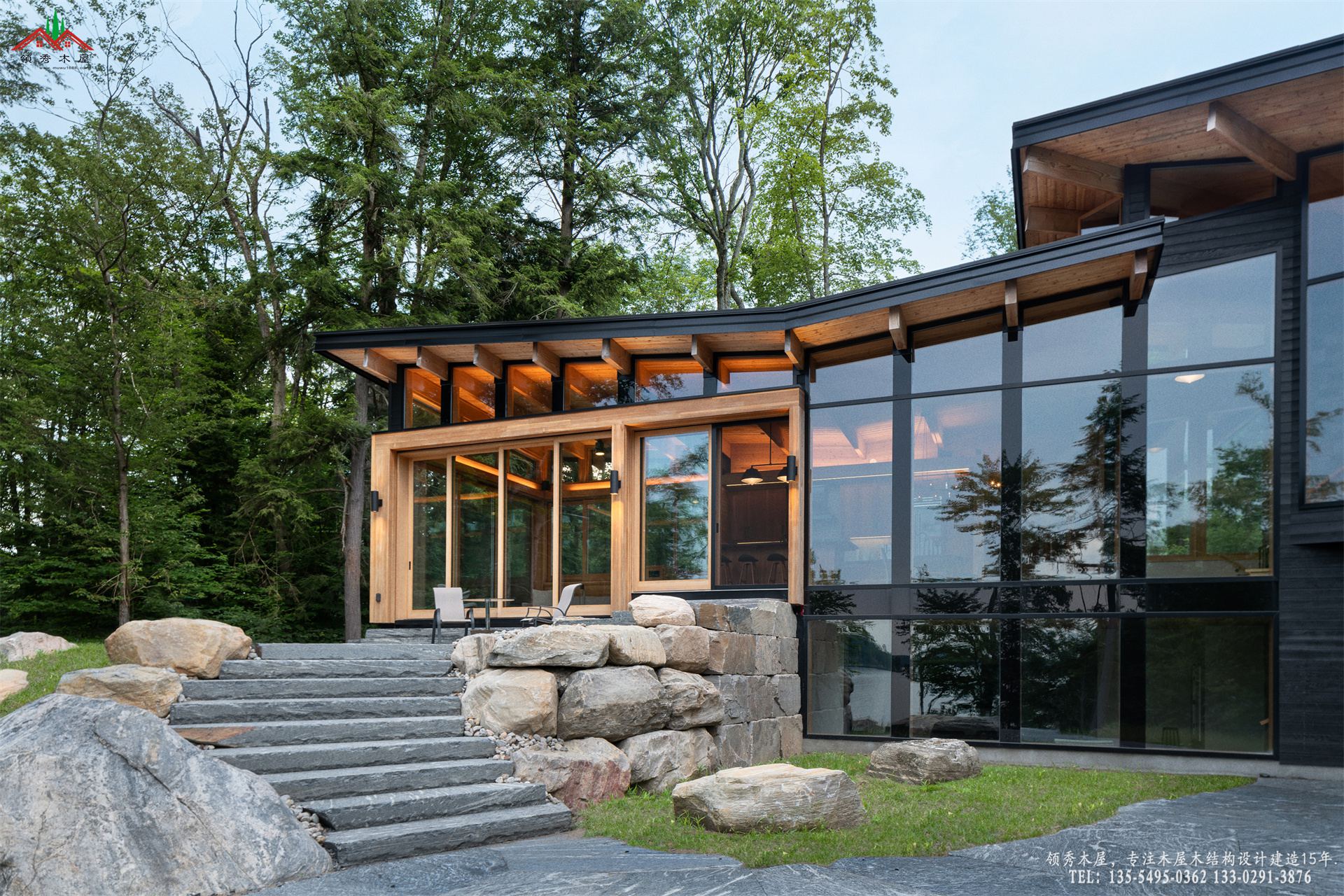 花旗松重型木屋-夏景外观02