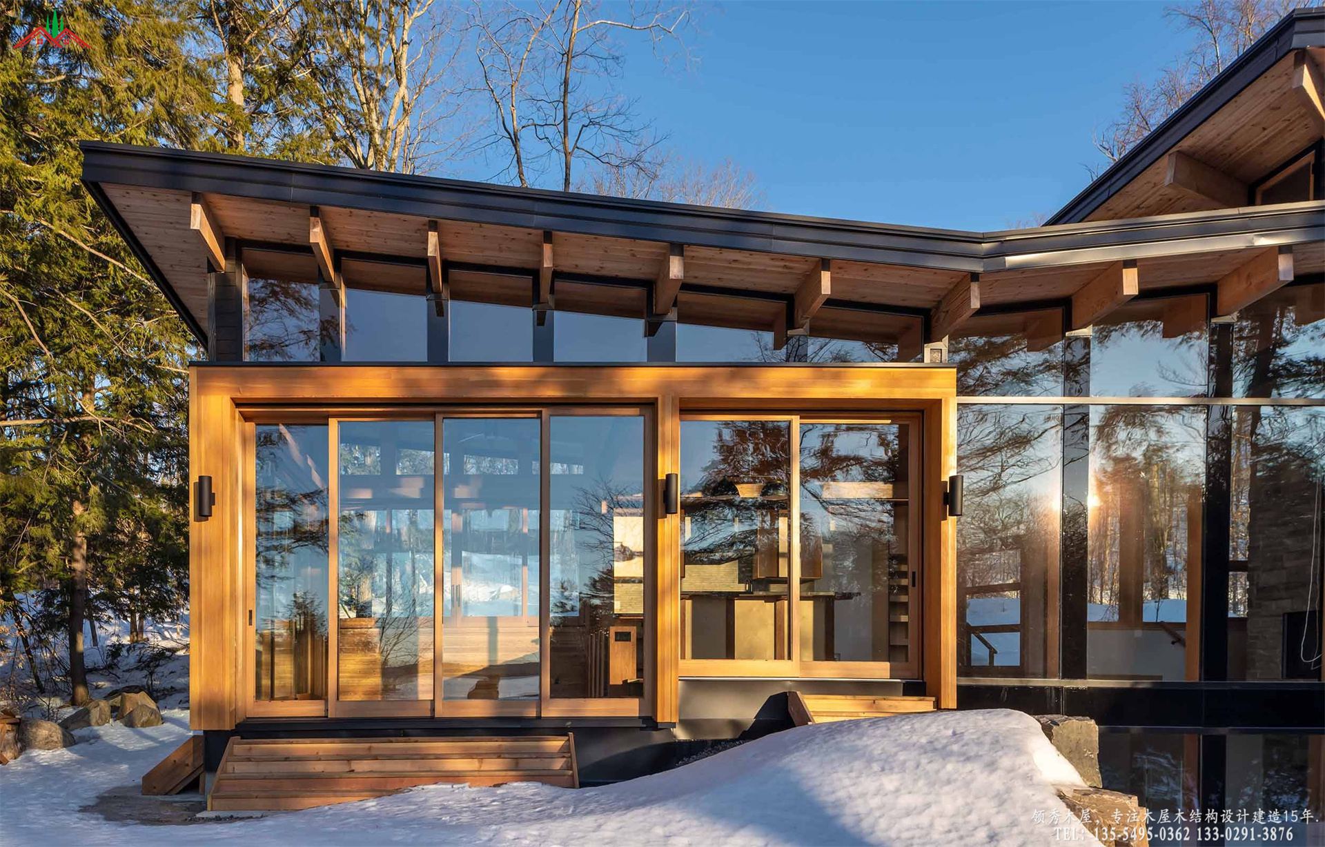 花旗松重型木屋-雪景外观02