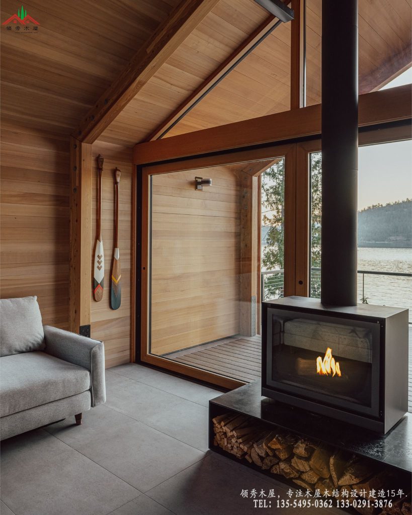 水岸度假木屋-真火壁炉特写