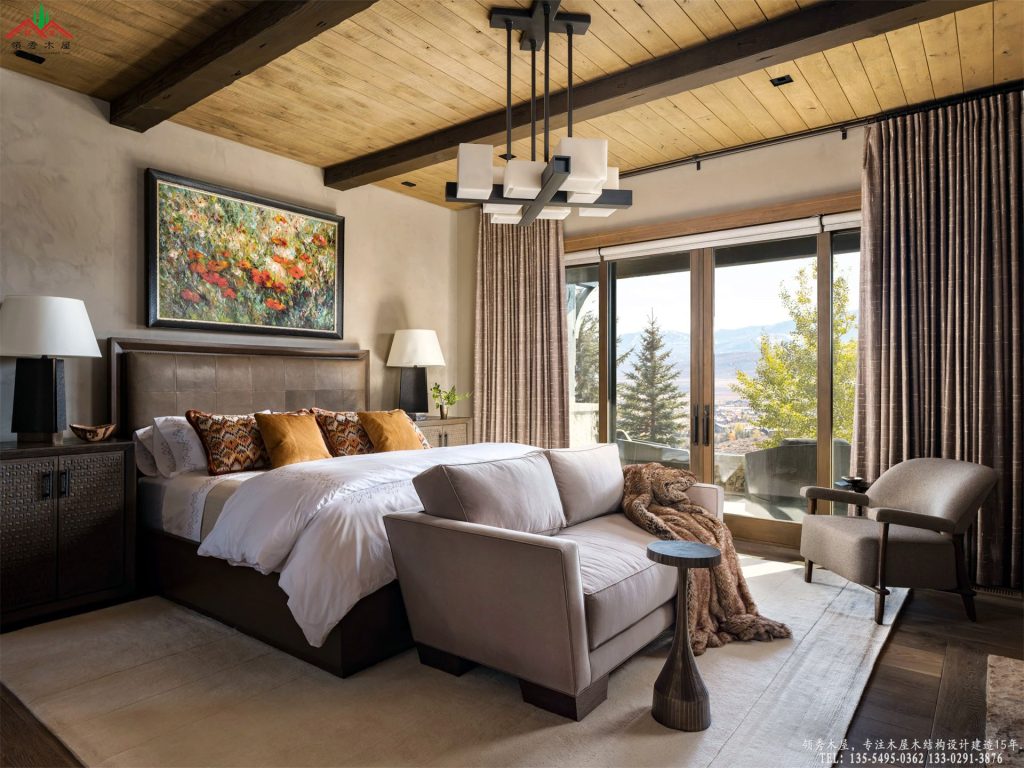 高端包栋聚会民宿配套实木护墙板景观客卧