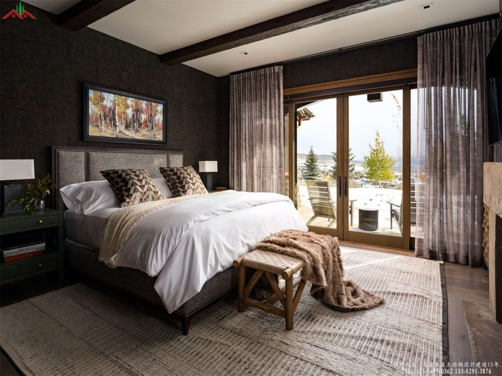 北美乡村风格重木传世大宅全景主卧套房