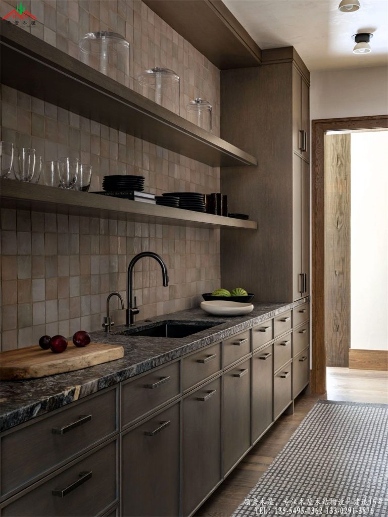 家族聚会重木庄园-厨房操作台特写