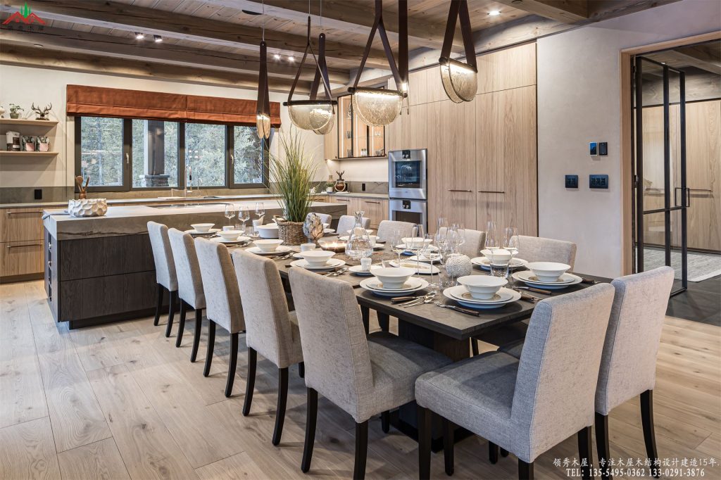重木结构私董会接待中心超大VIP长桌餐厅