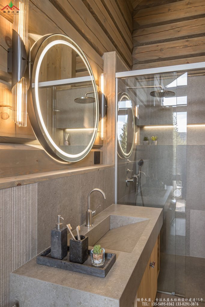 顶奢度假木屋双台盆高级卫浴空间定制