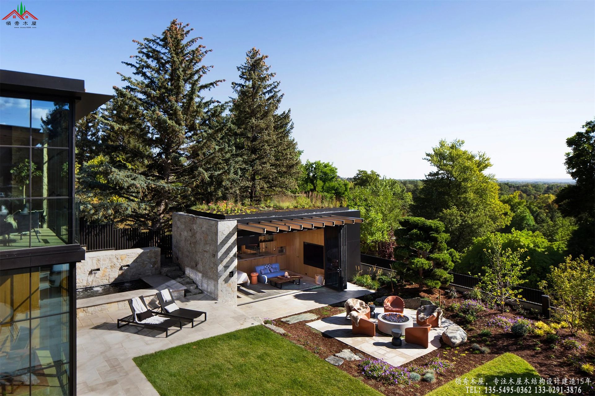 顶级商业文旅项目石木主楼与户外景观庭院