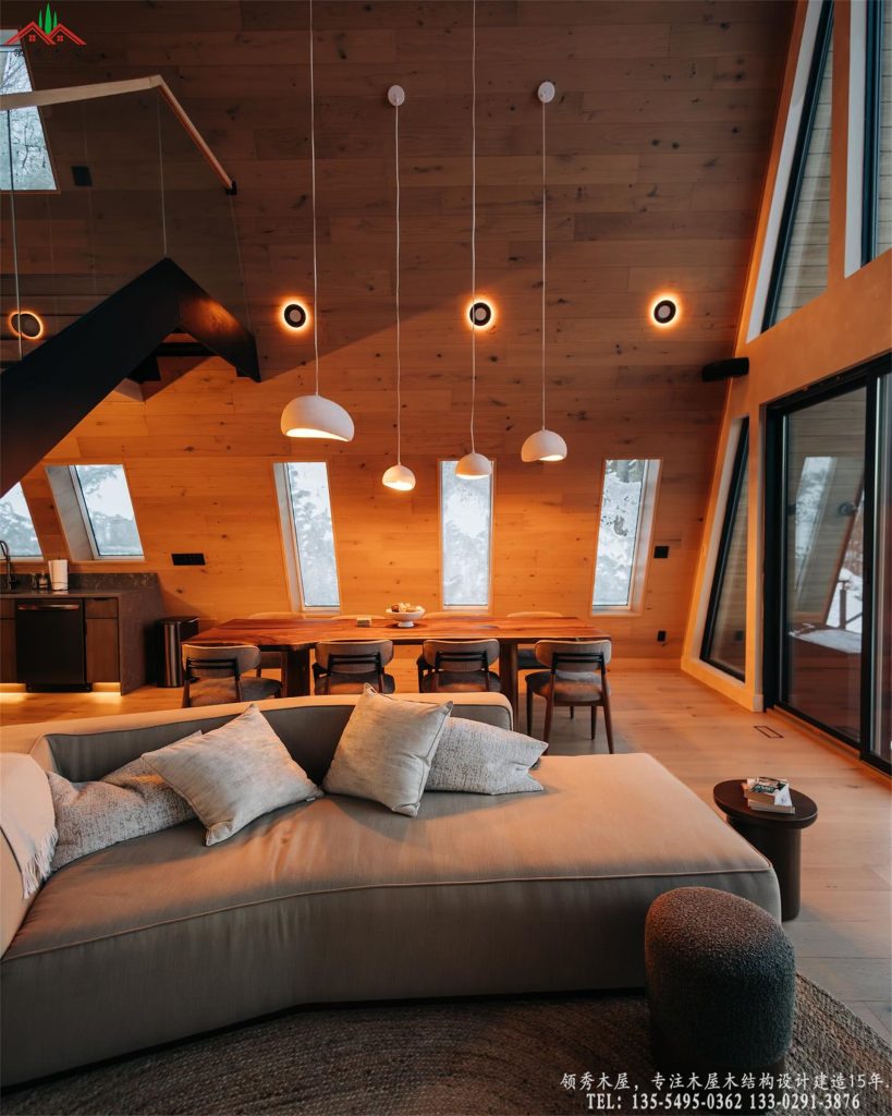 高端野奢木屋定制中岛厨房细节