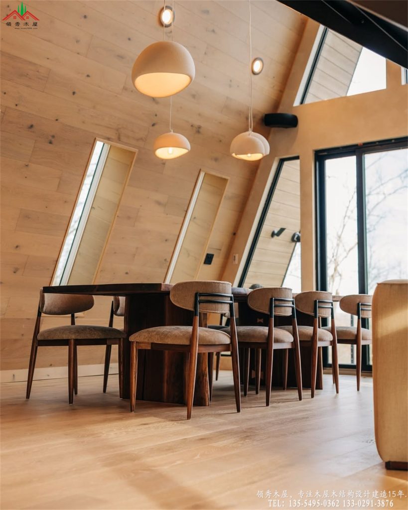 现代三角木屋极致挑高空间与落地玻璃幕墙