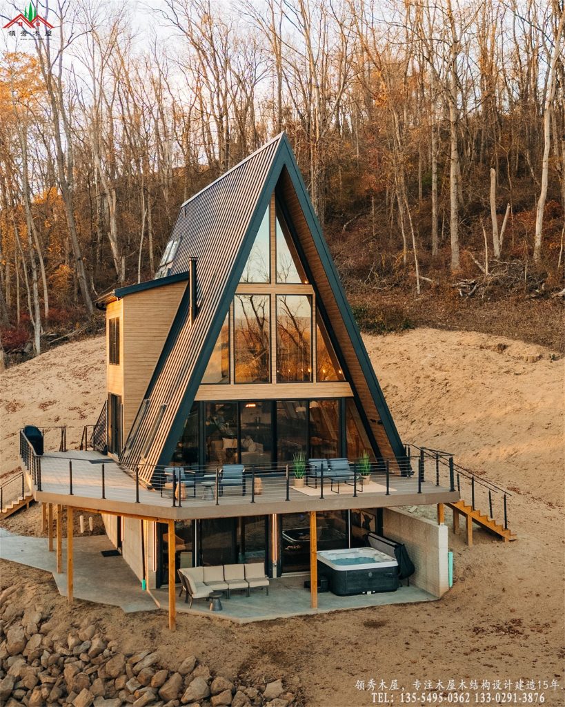 文旅高端配套A型三角木屋-施工完成前全景照