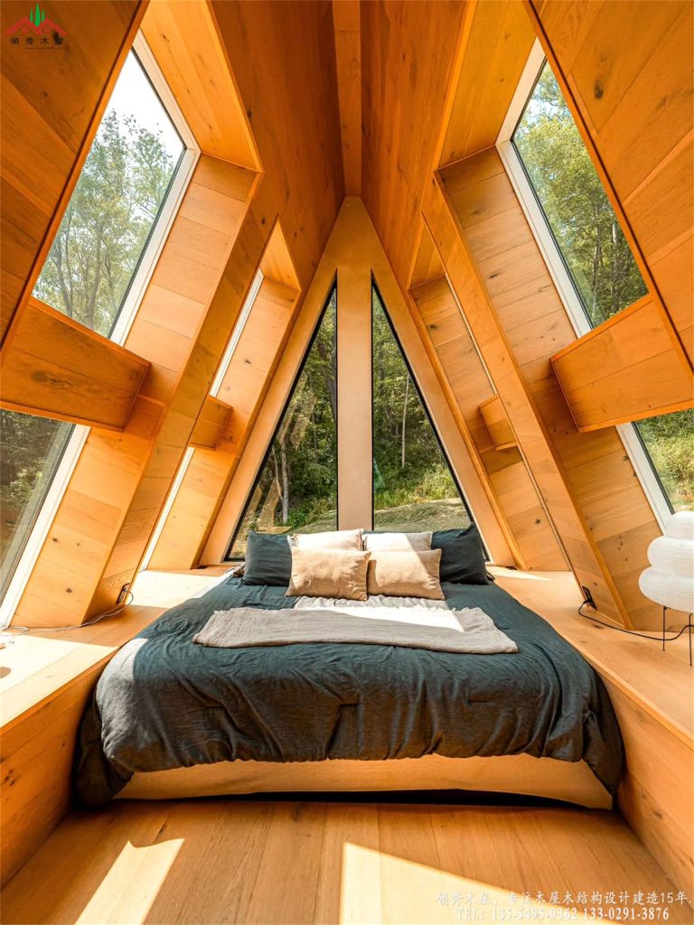 网红三角木屋LOFT阁楼全景星空卧室