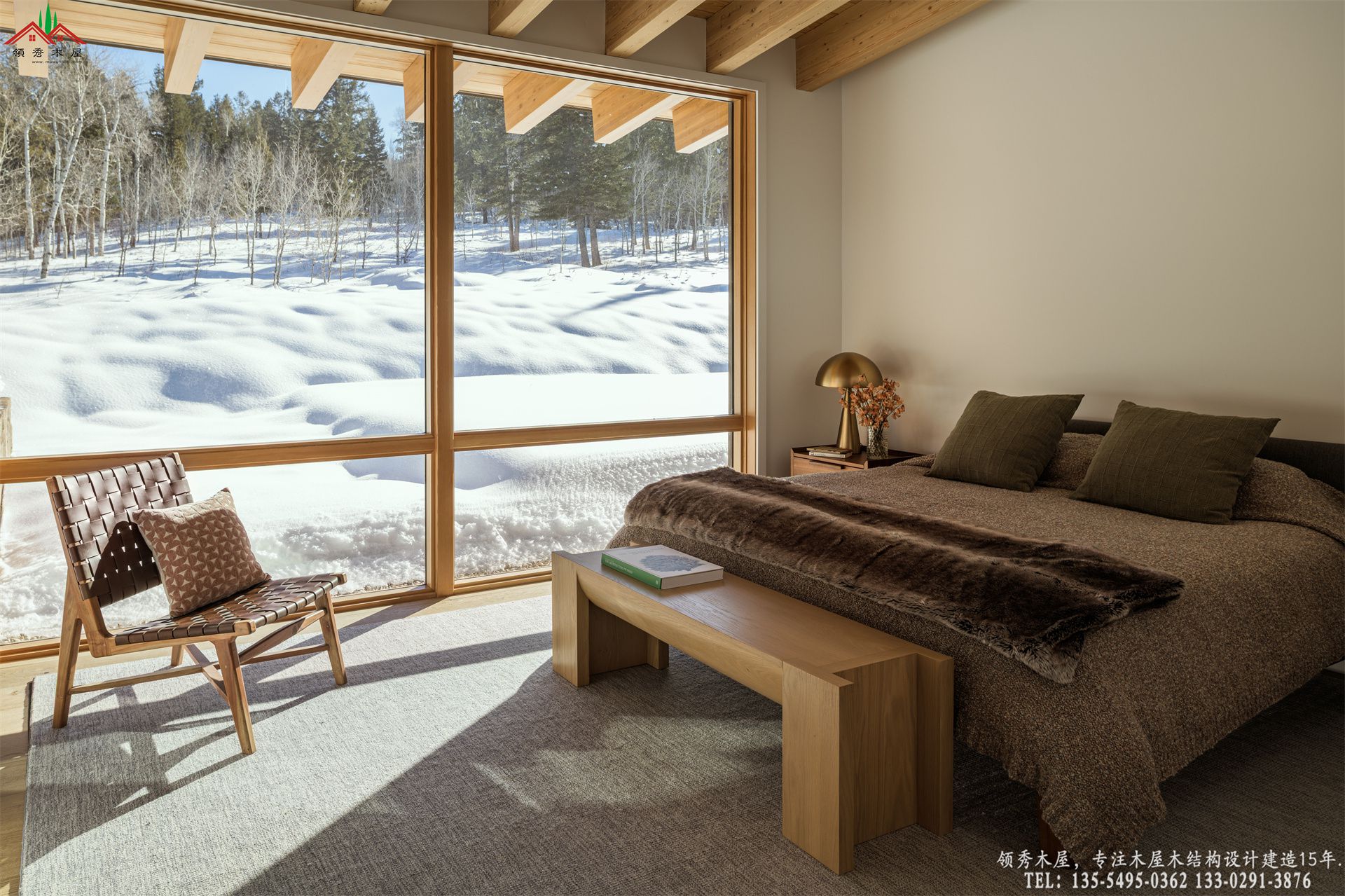 现代山地木屋别墅-卧室特写01