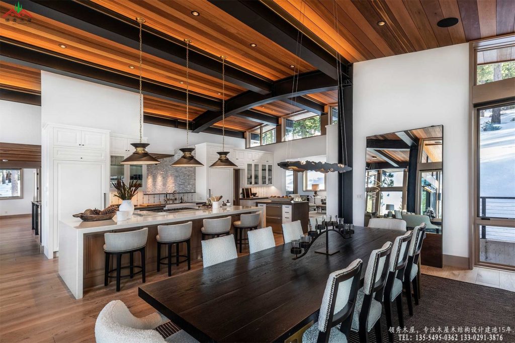 商业钢木空间超大VIP私董会长桌餐厅